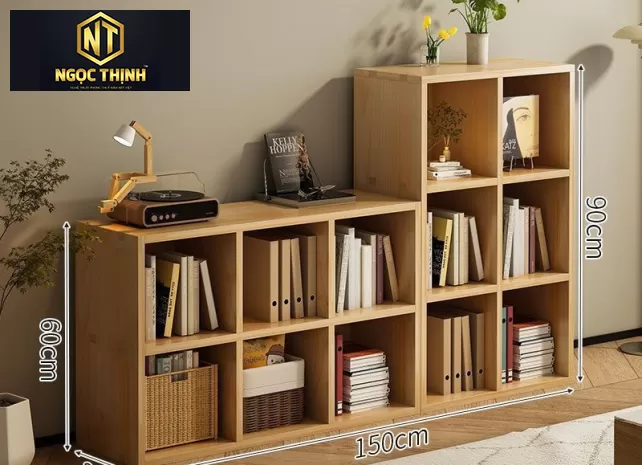 Tủ sách thiết kế dạng hộp tại Long Phước